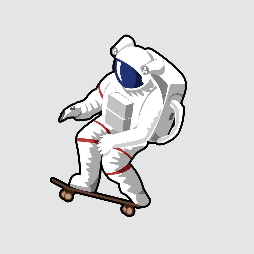 cute astronaut illustration designs with many styles in outer space vector