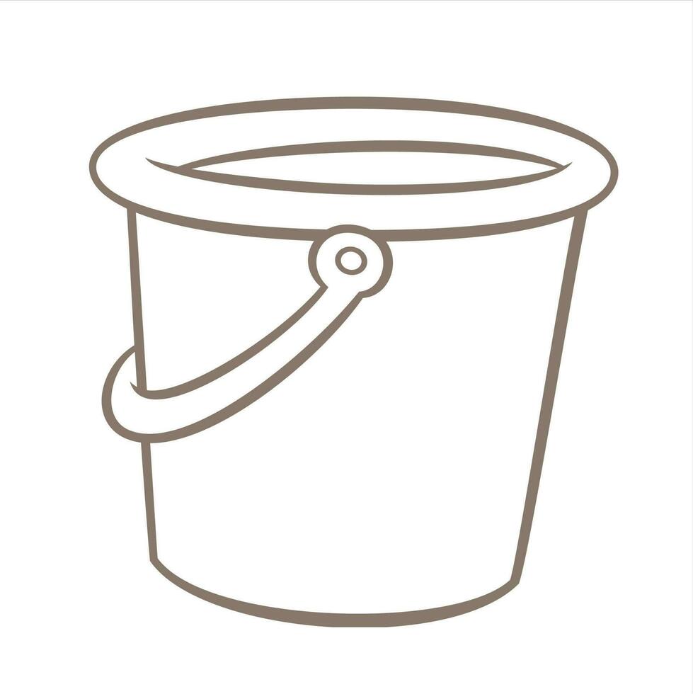 bucket illustration in vector line art drawing style
