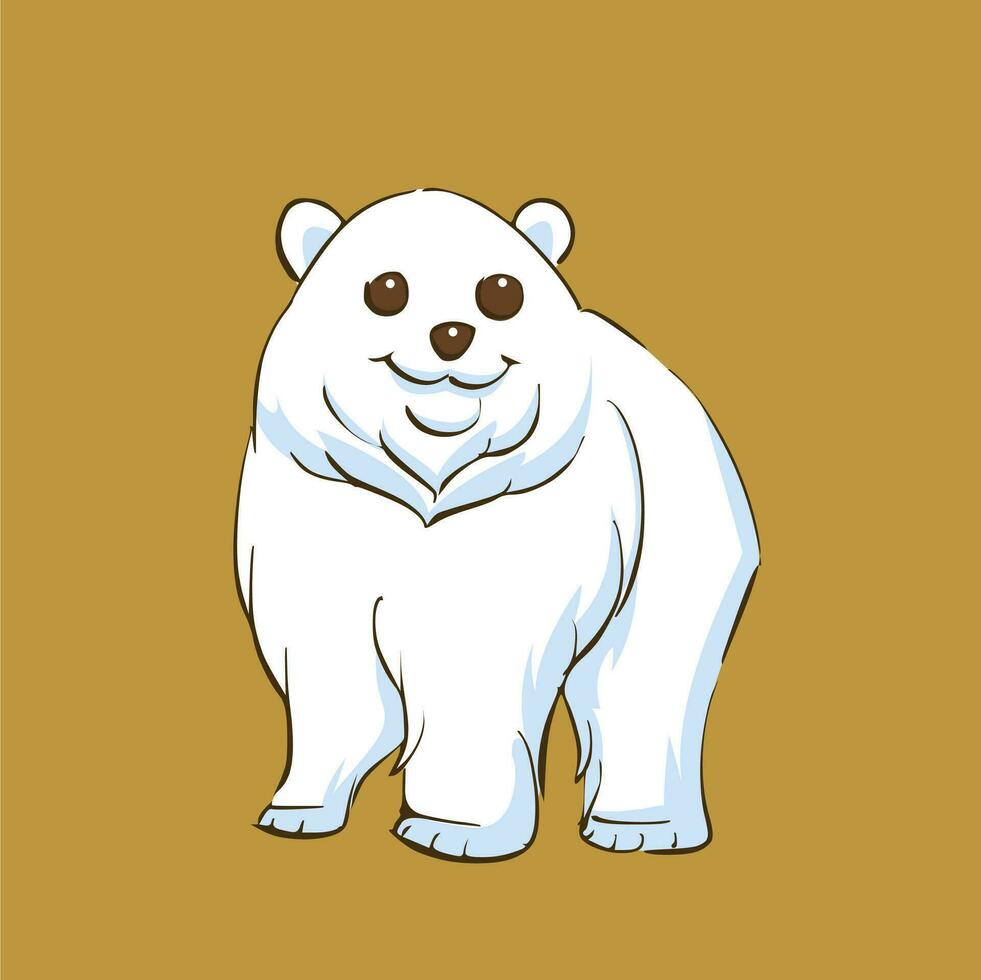 cute white bear animal illustration vector