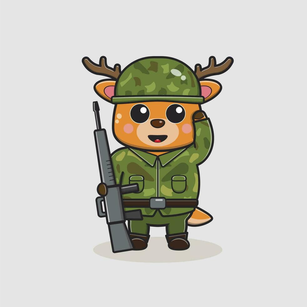 illustration of a deer with uniforms of various professions vector