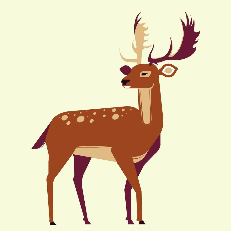 illustrations of animals deers in the world for children's education vector