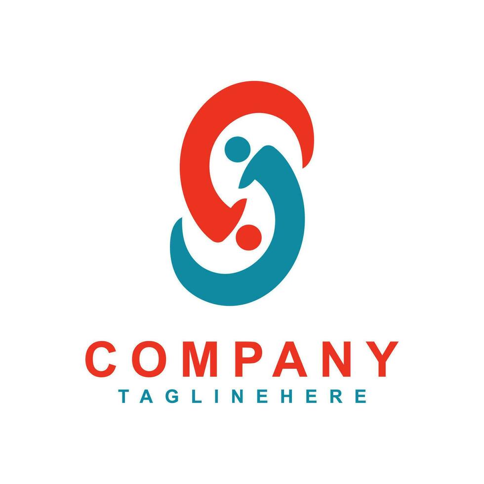 Creative teamwork S letter monogram logo vector