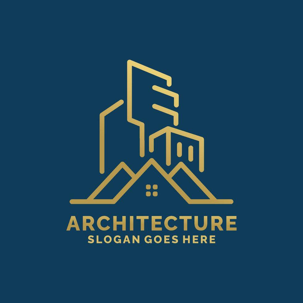 Real estate, architecture, construction logo design vector illustration