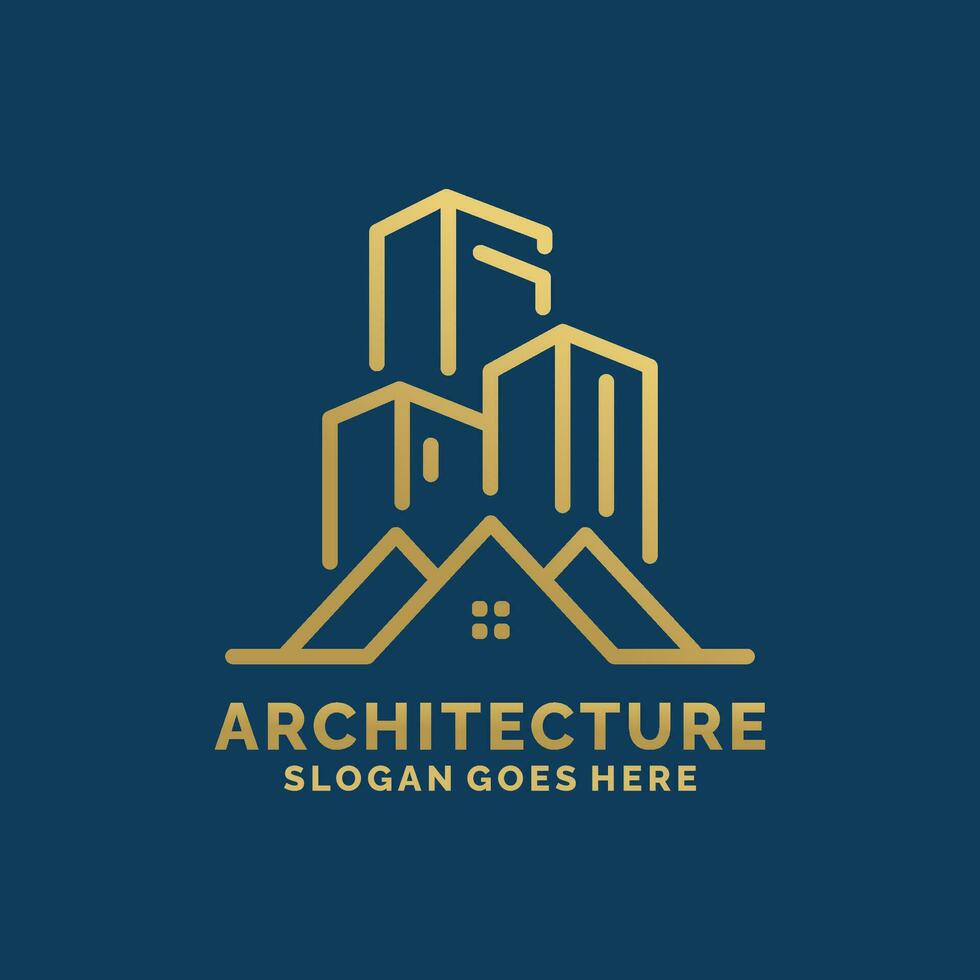 Real estate, architecture, construction logo design vector illustration