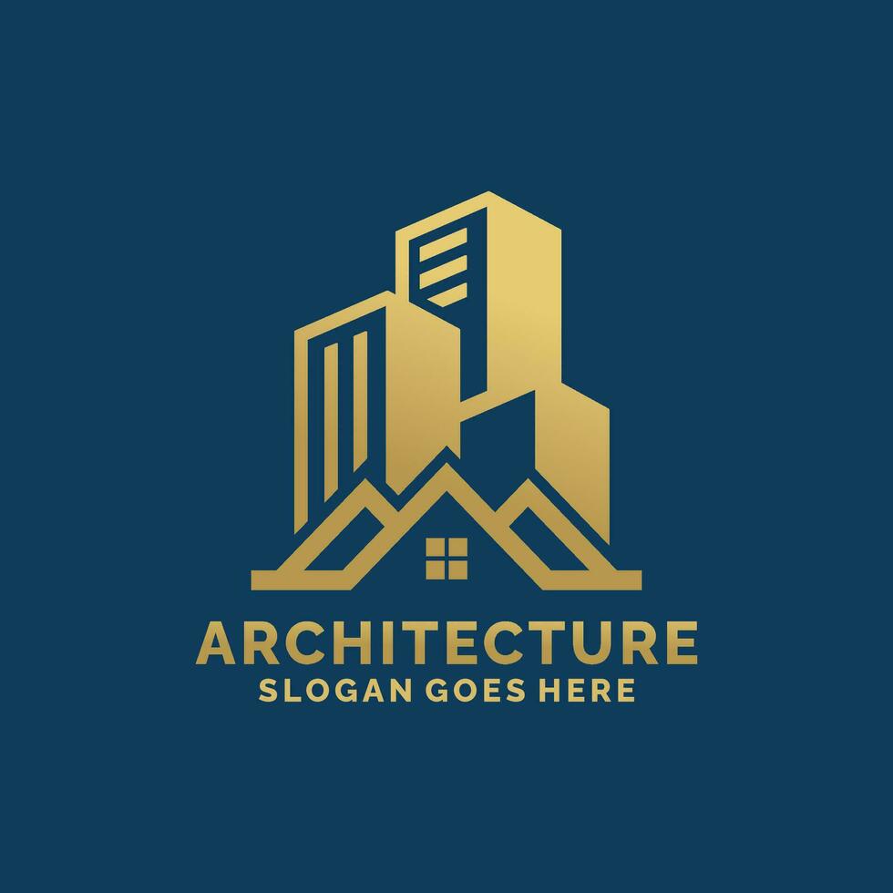 Real estate, architecture, construction logo design vector illustration