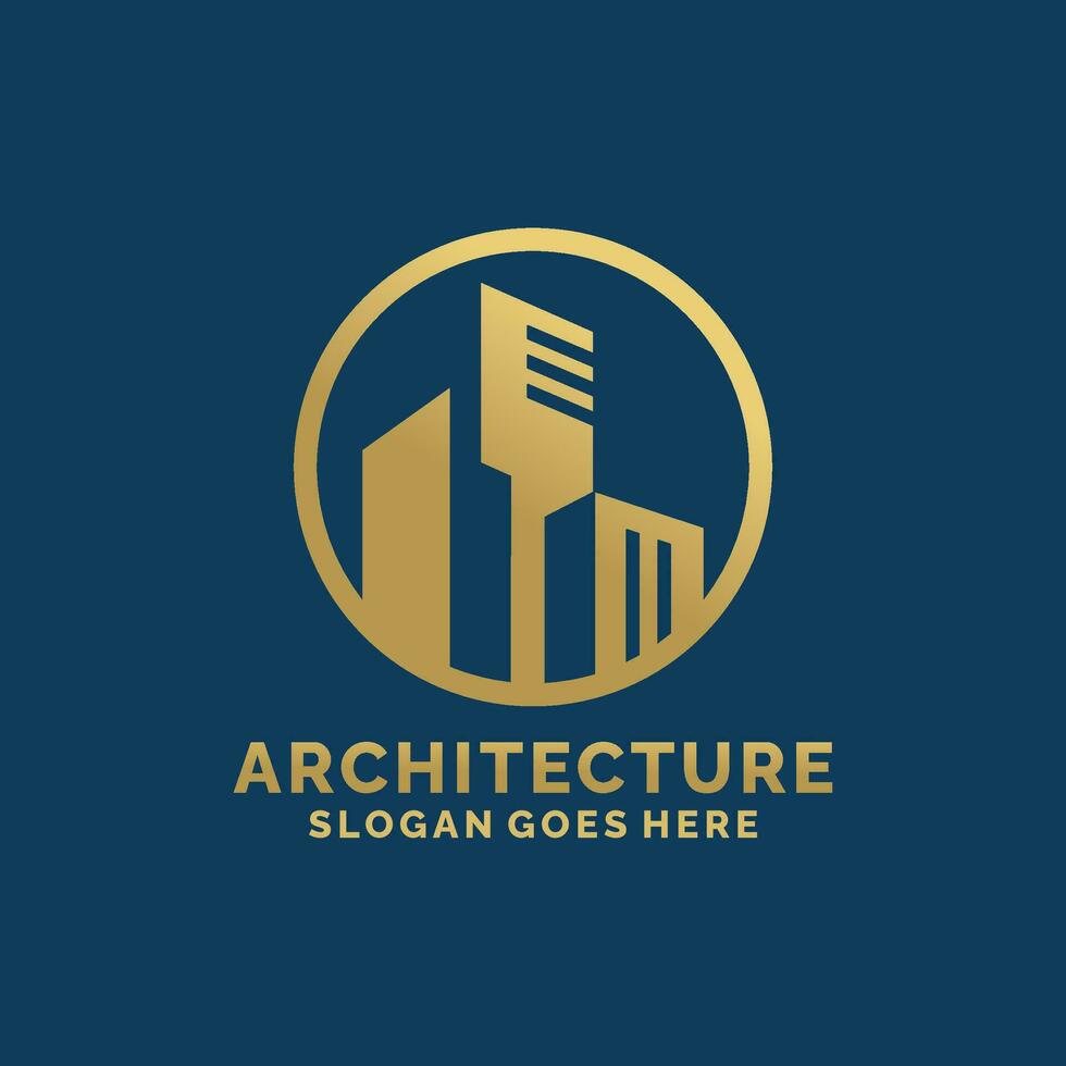 Real estate, architecture, construction logo design vector illustration