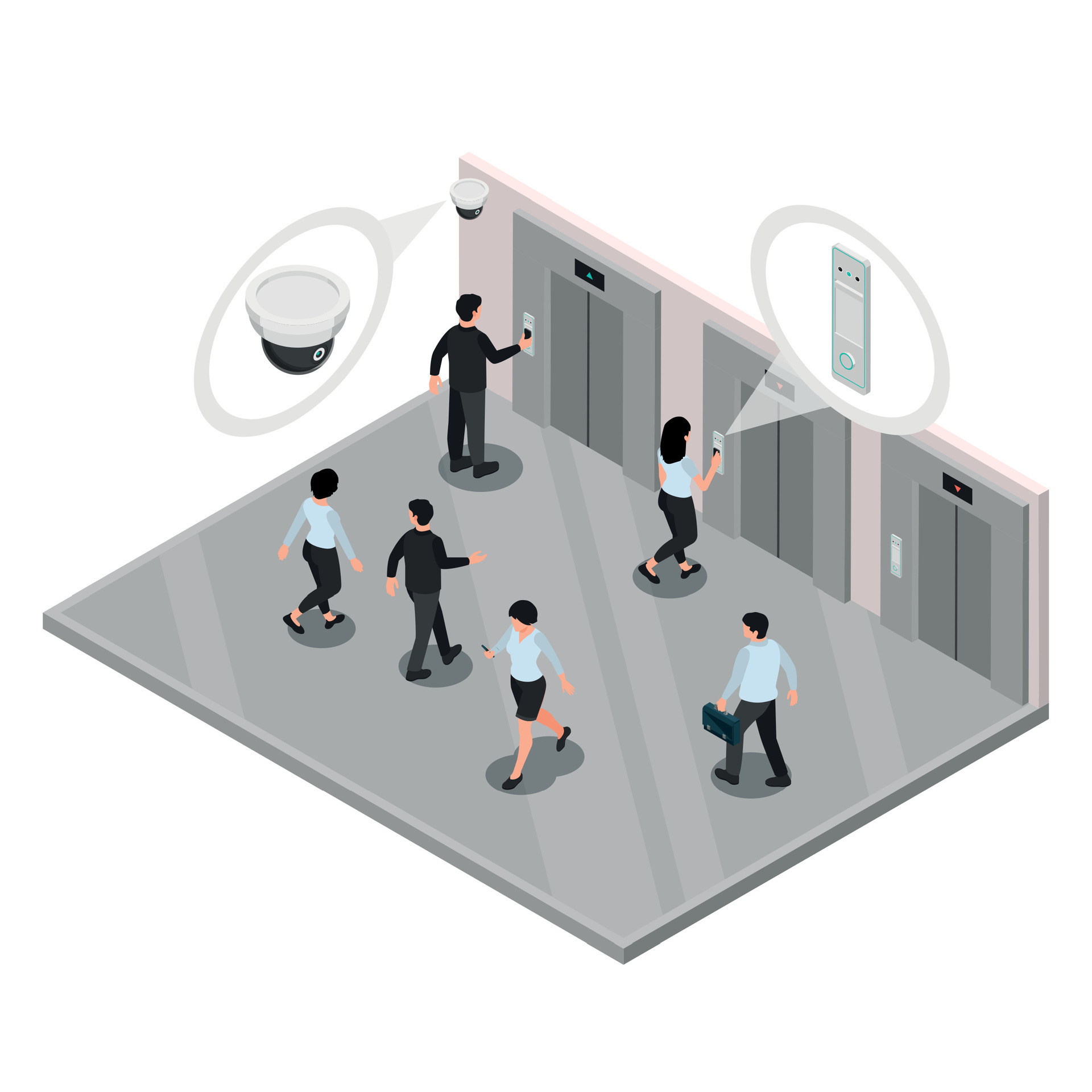 Access Control Elevators Composition 26321425 Vector Art at Vecteezy