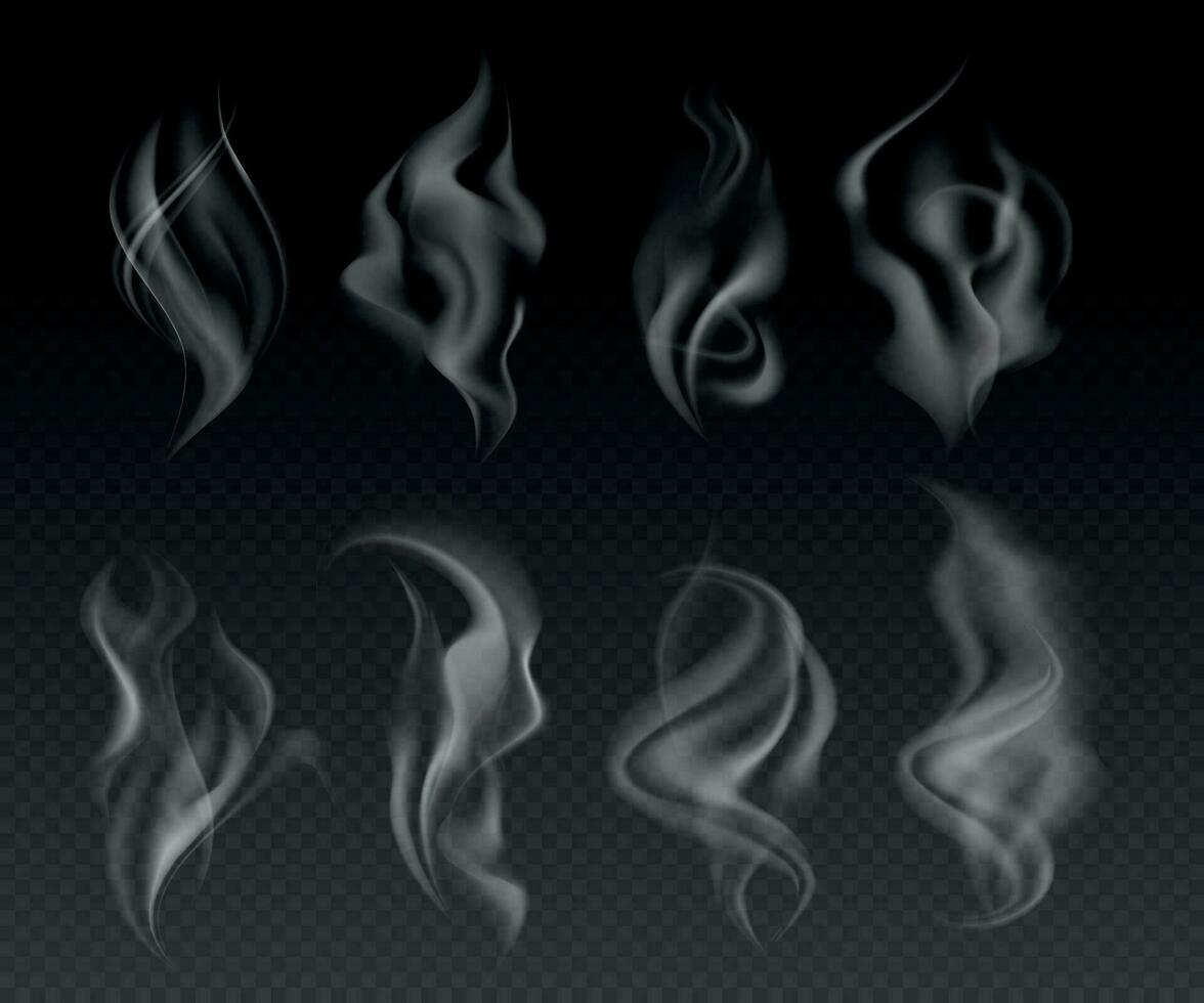 Realistic Smoke Waves Set vector