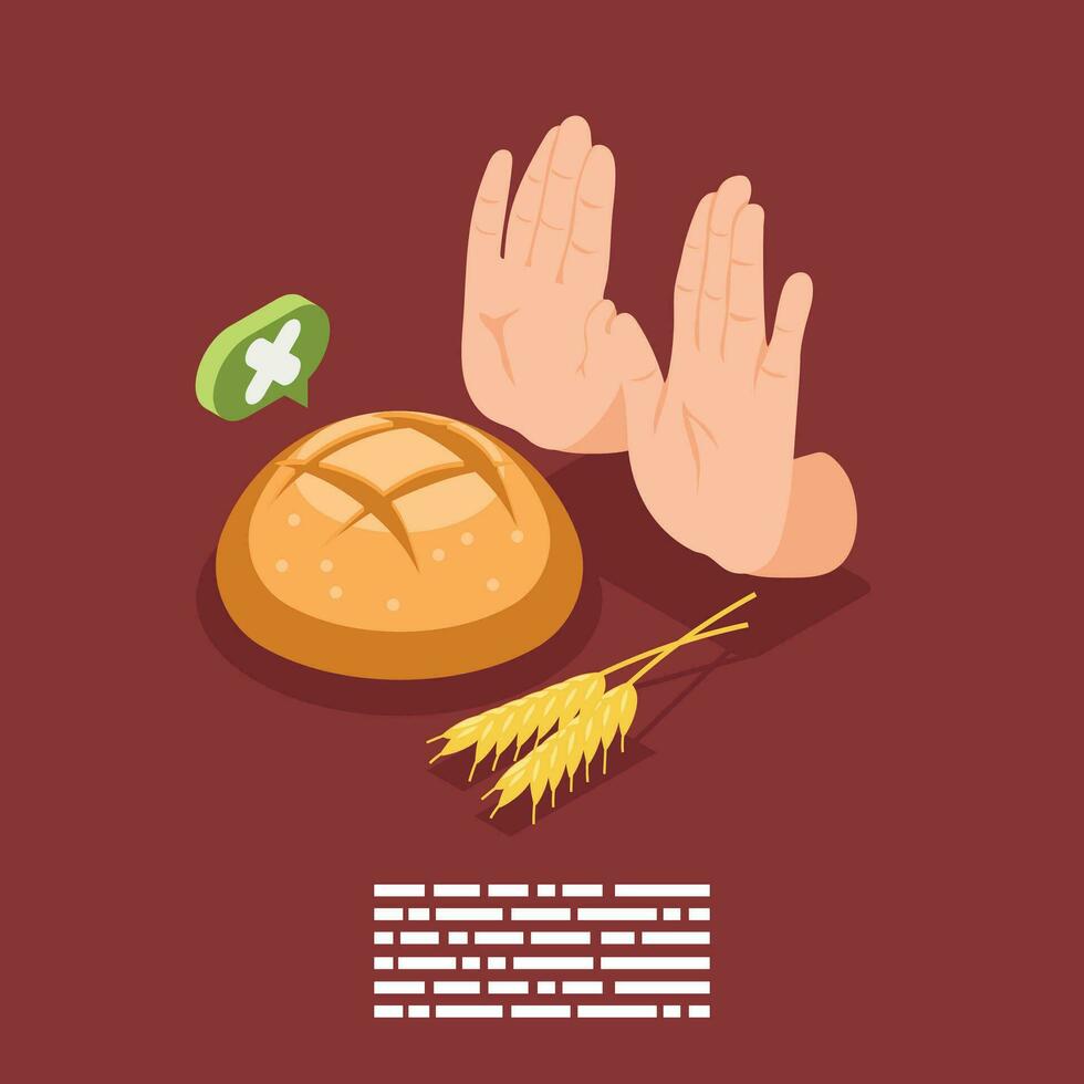 gluten un pan intolerancia composición vector