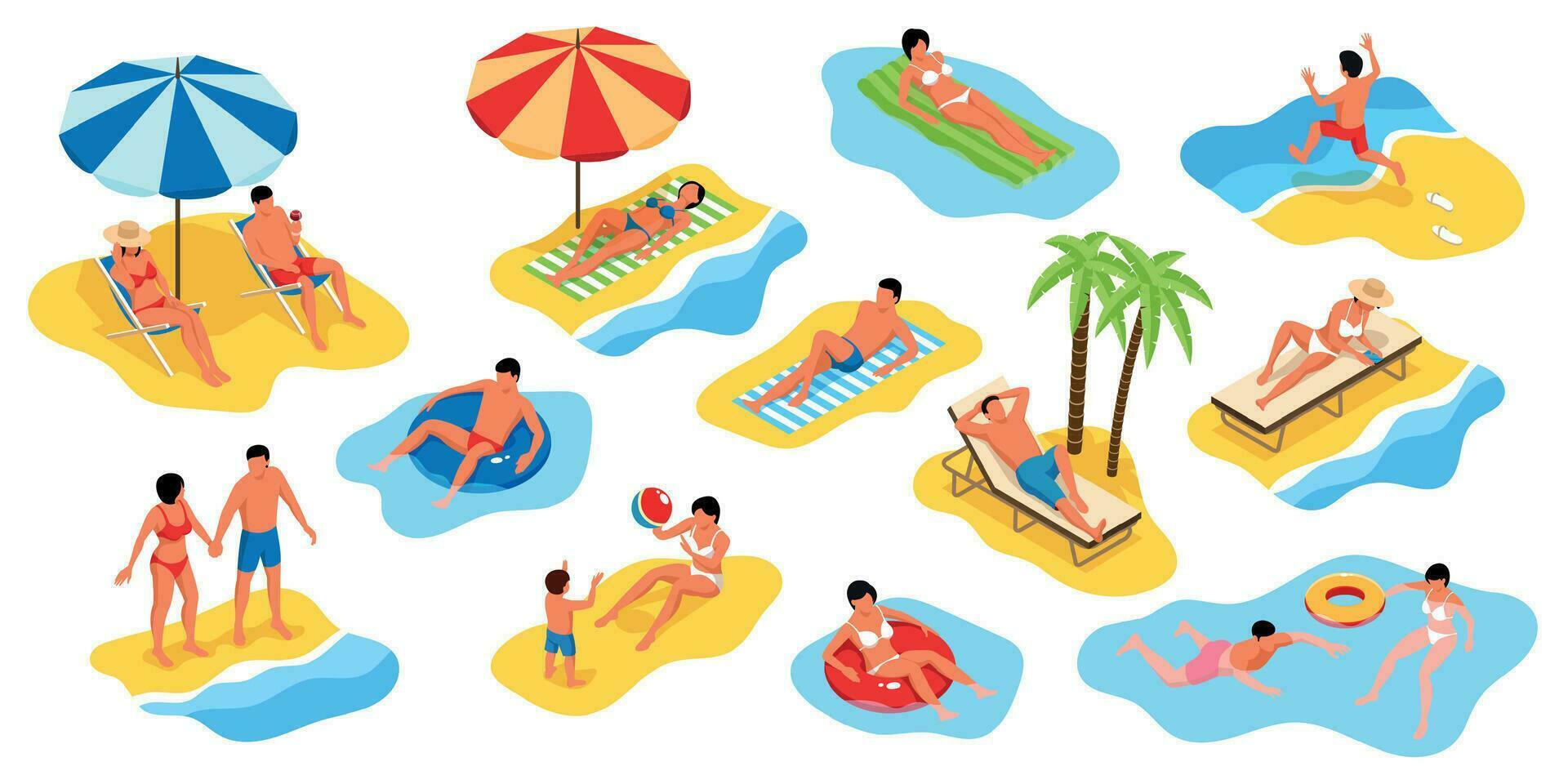 Tropical Beach Set vector