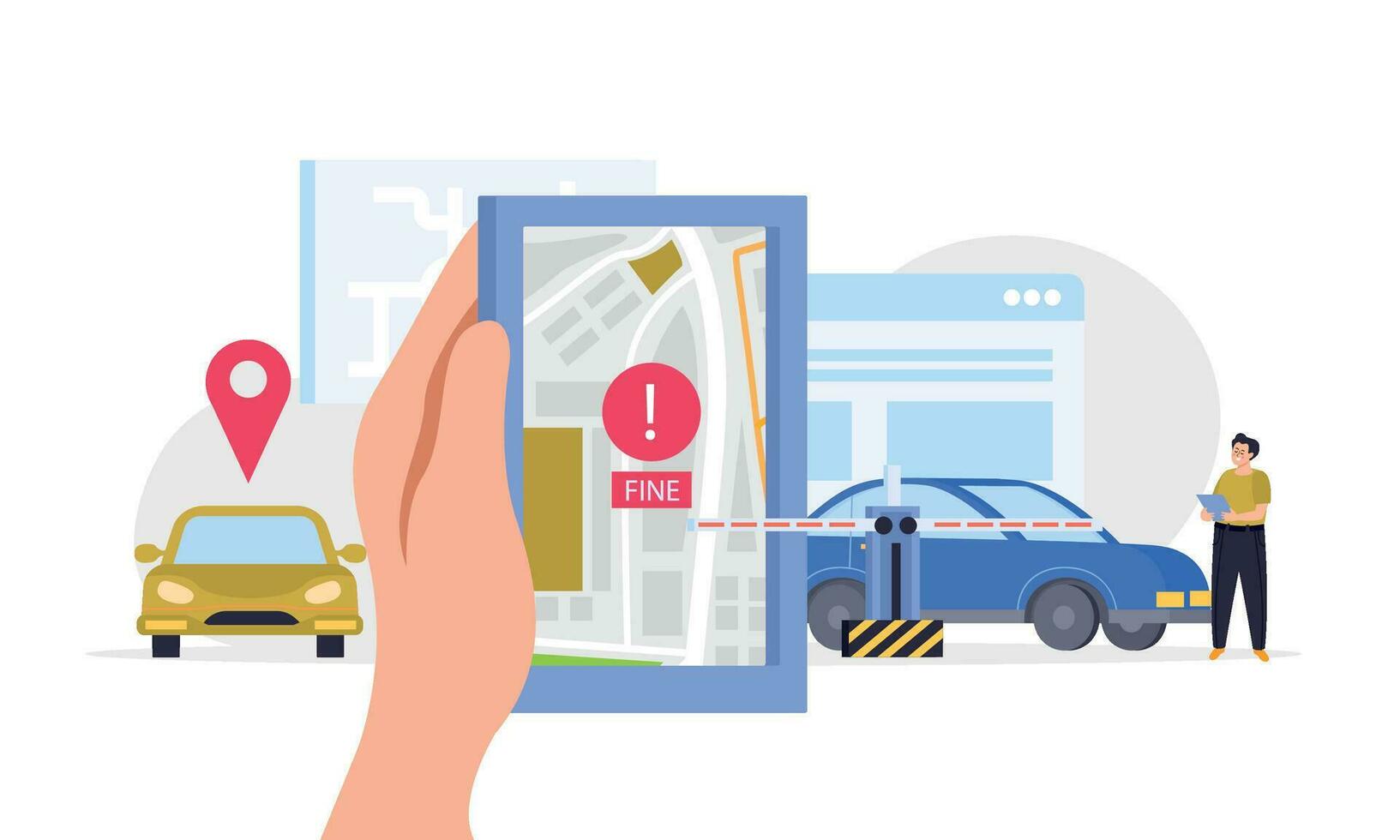 Parking Flat Background vector