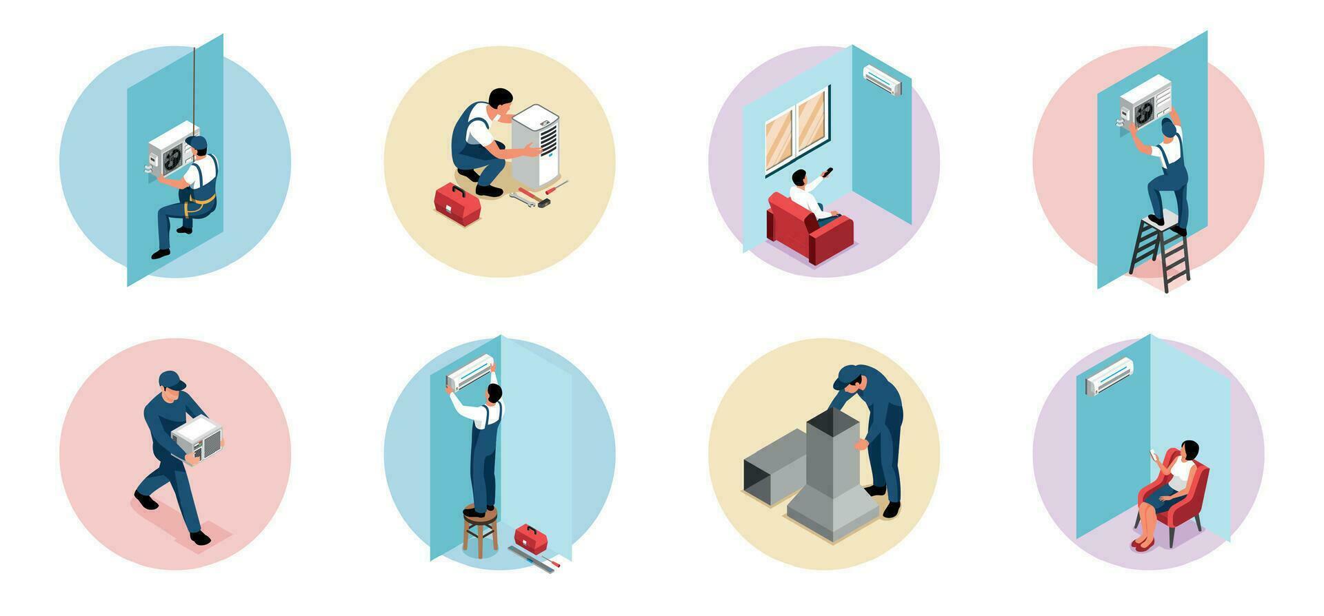 Air Conditioning Set vector