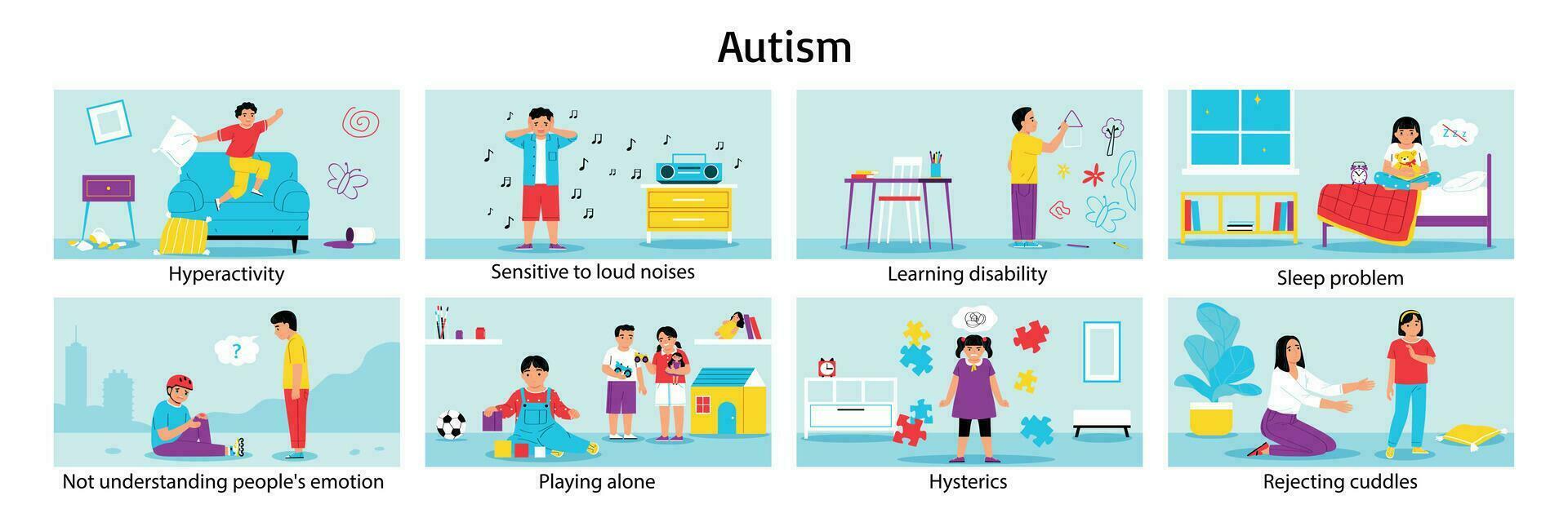 Autism Color Compositions Set vector
