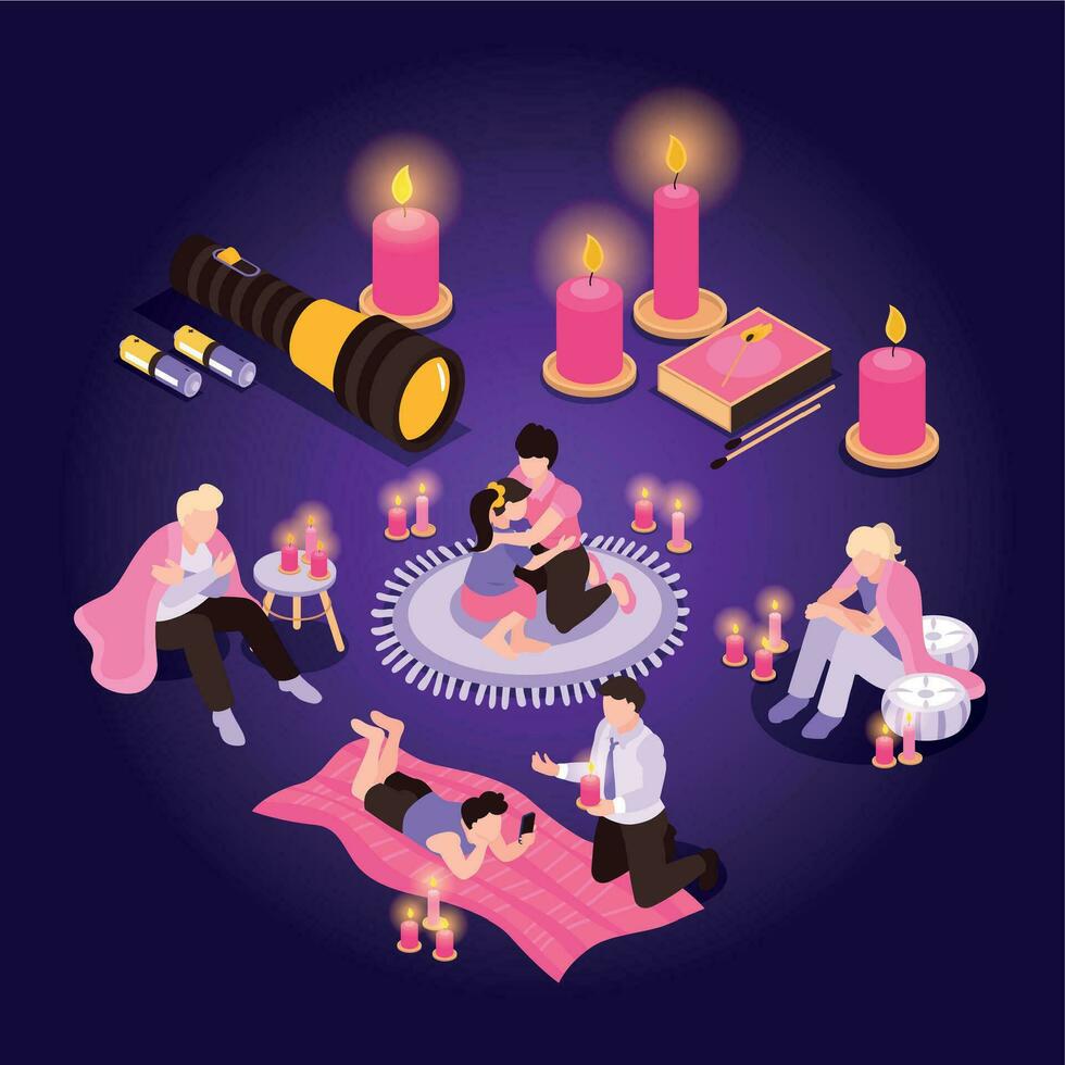 Power Outage Candles Composition vector