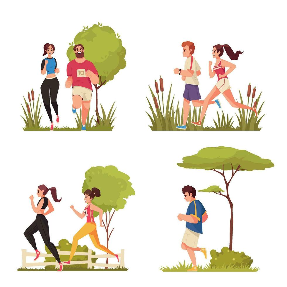 City Runners Set vector