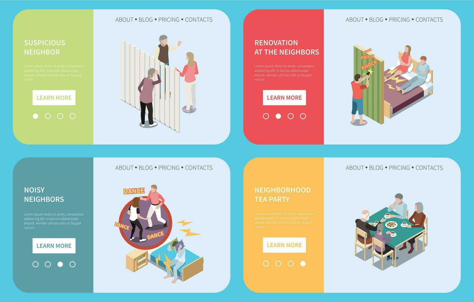Neighbors Isometric Set vector