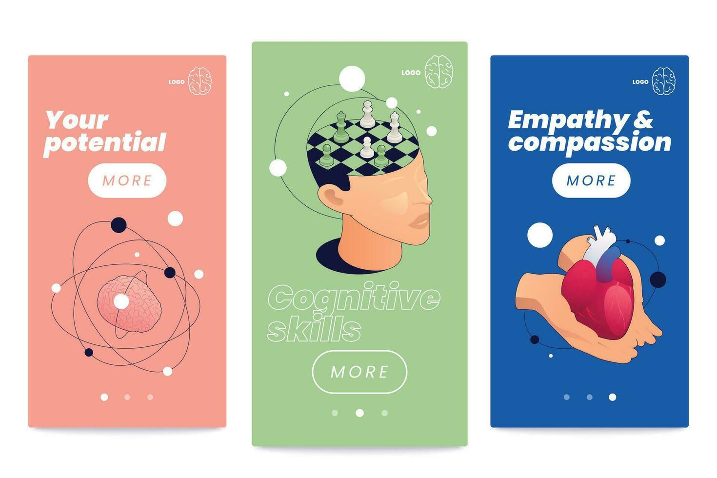 Emotional Intelligence Vertical Banners vector