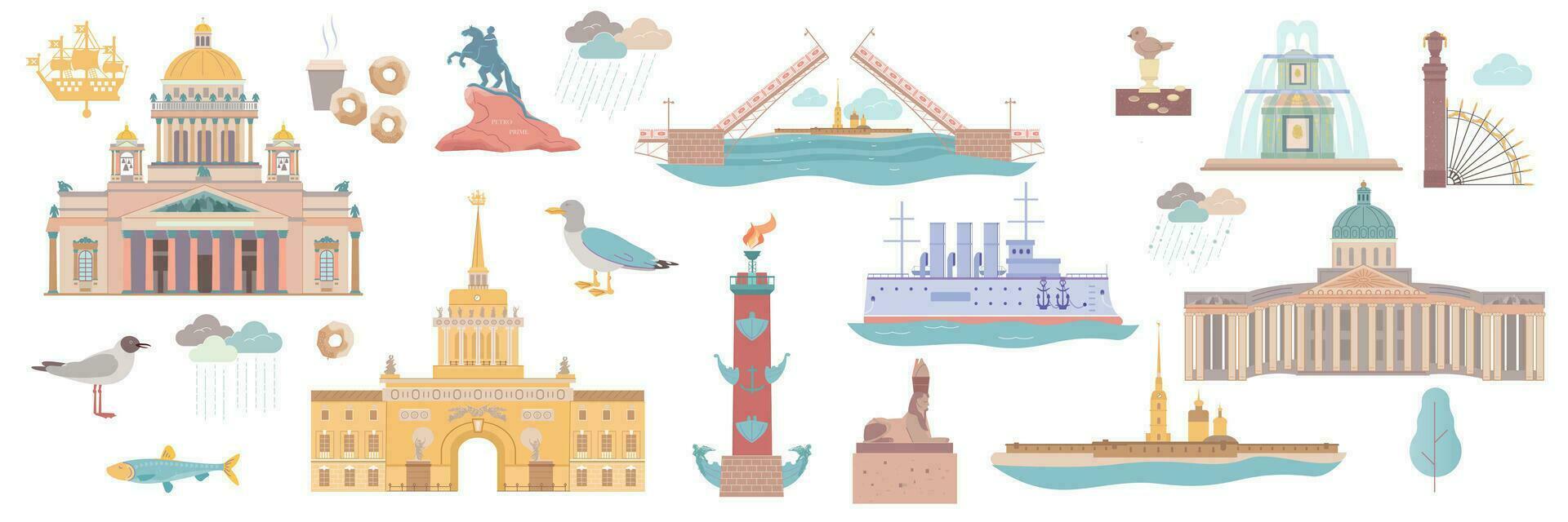 Saint Petersburg Icon Set vector