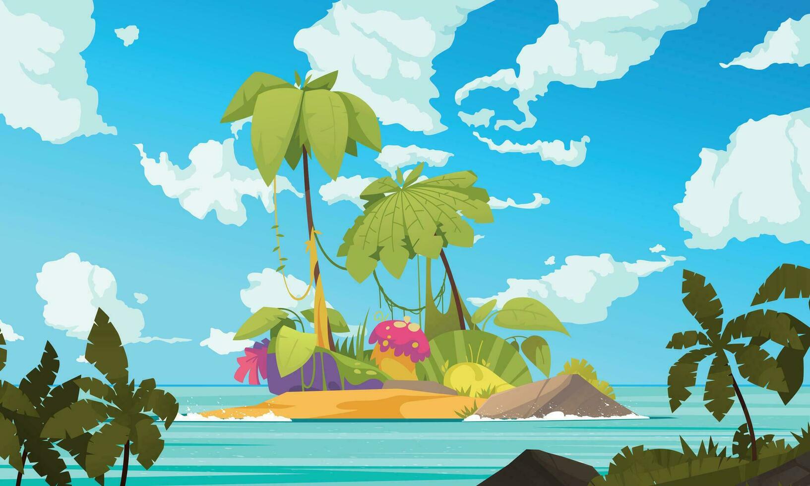 Ecosystem Cartoon Poster vector