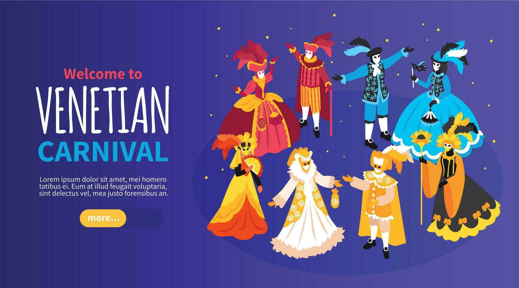 Venetian Carnival Horizontal Banner vector