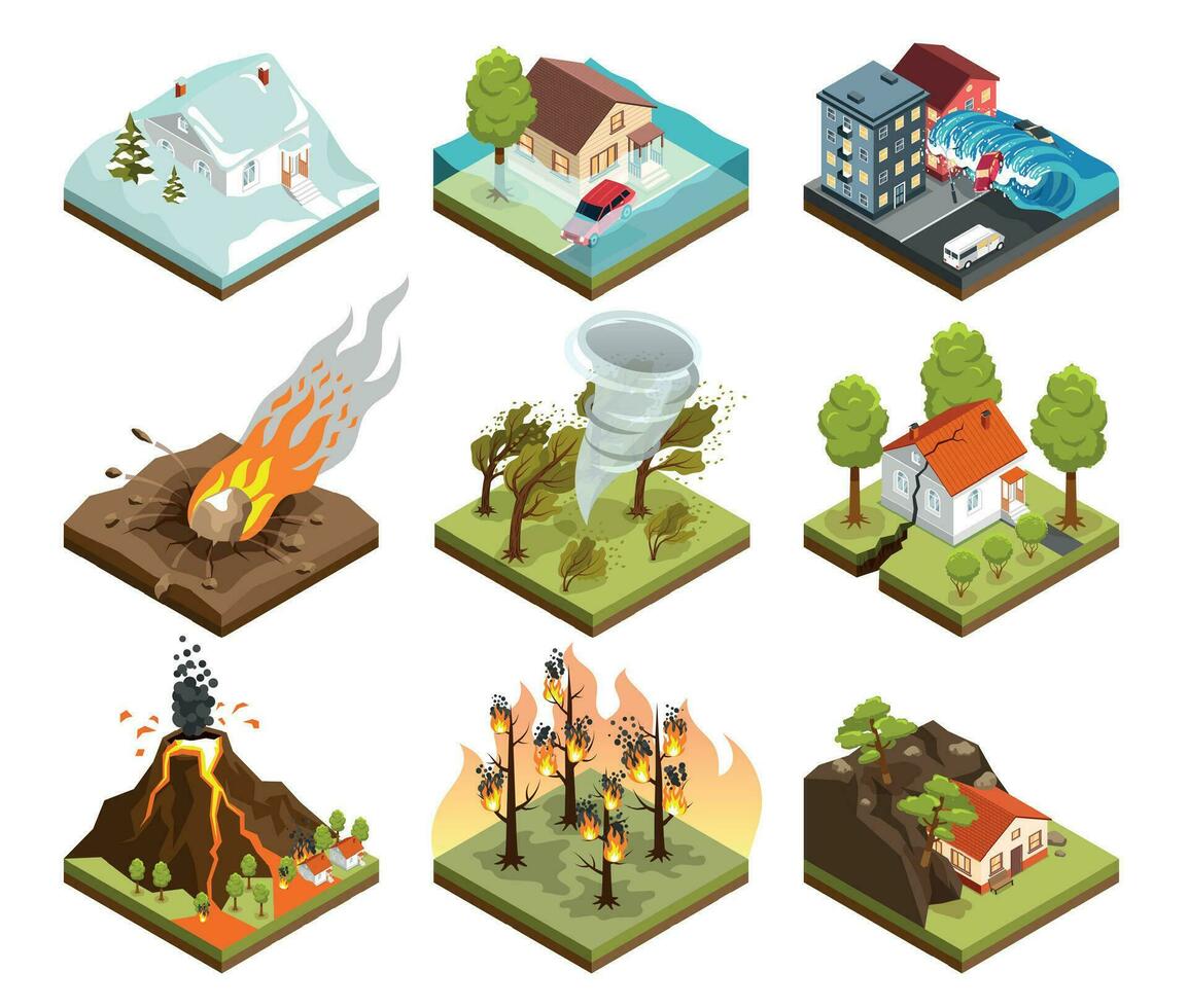 Natural Disasters Set vector