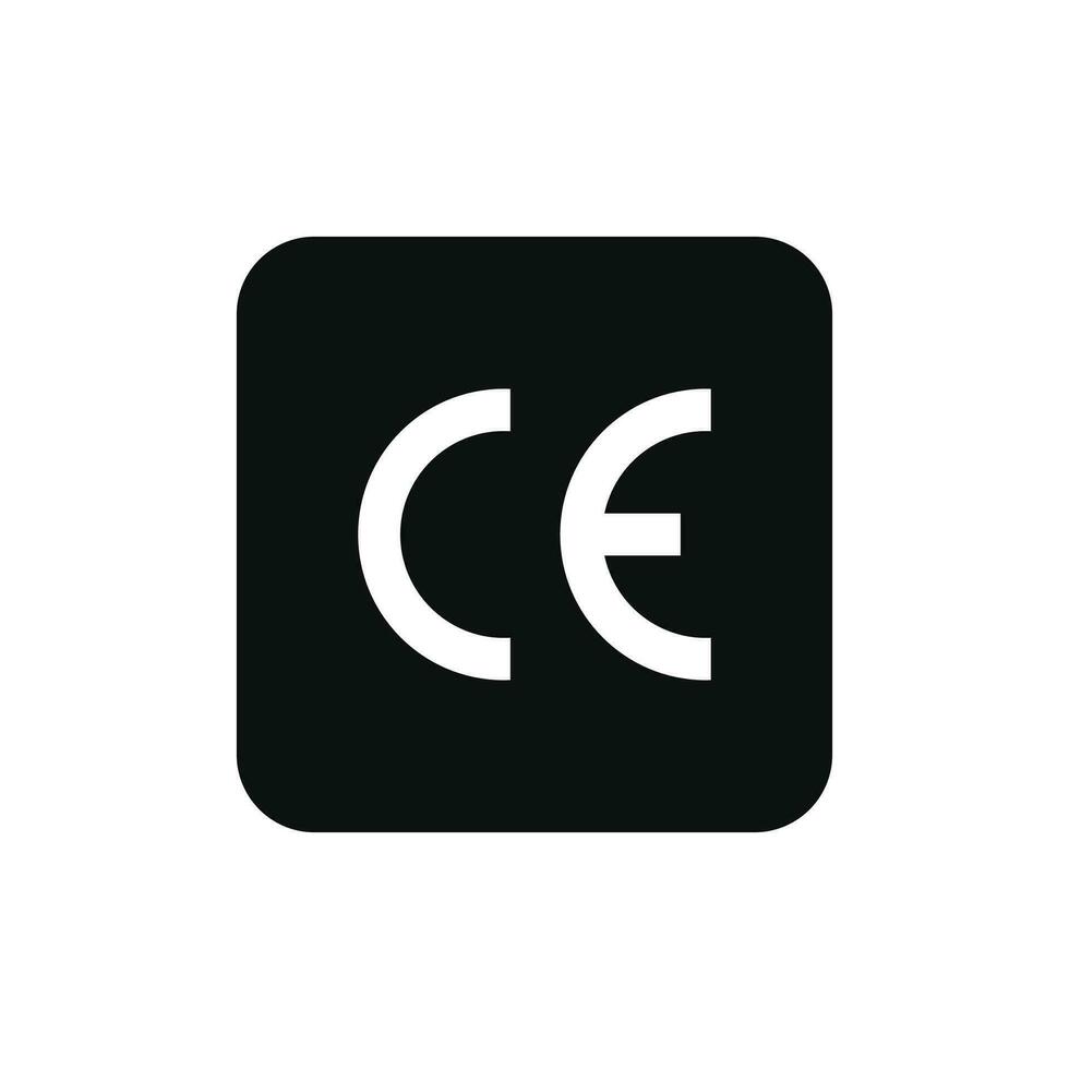 CE mark packaging icon symbol vector