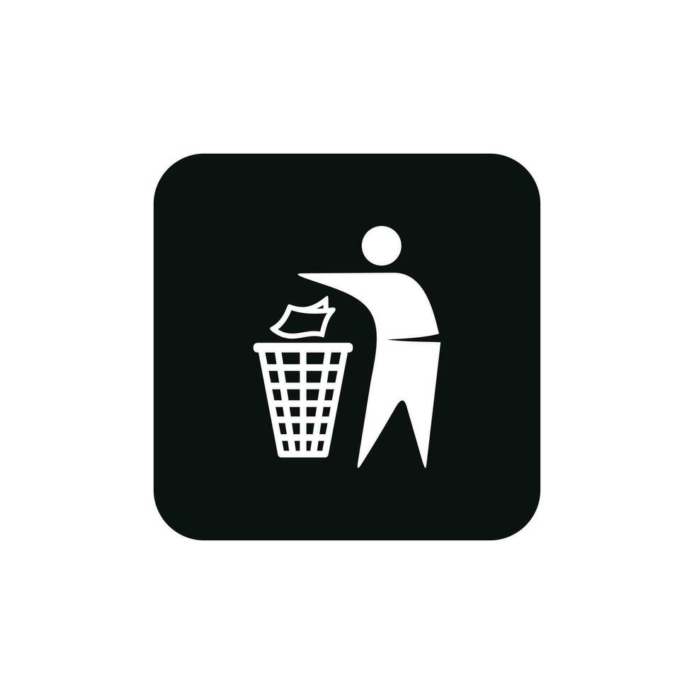 Do not litter packaging mark icon symbol vector. Keep clean icon symbol vector