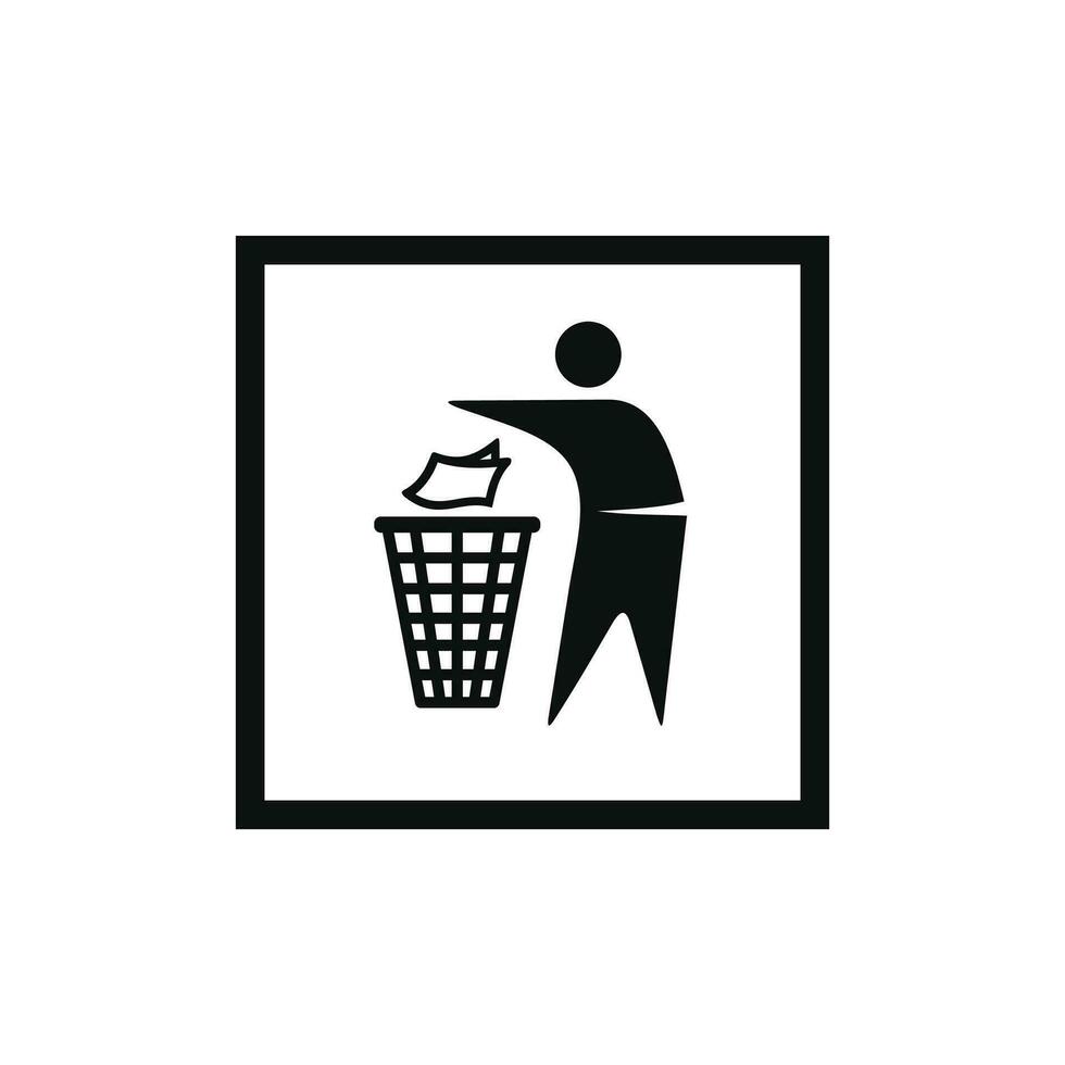 Do not litter packaging mark icon symbol vector. Keep clean icon symbol vector
