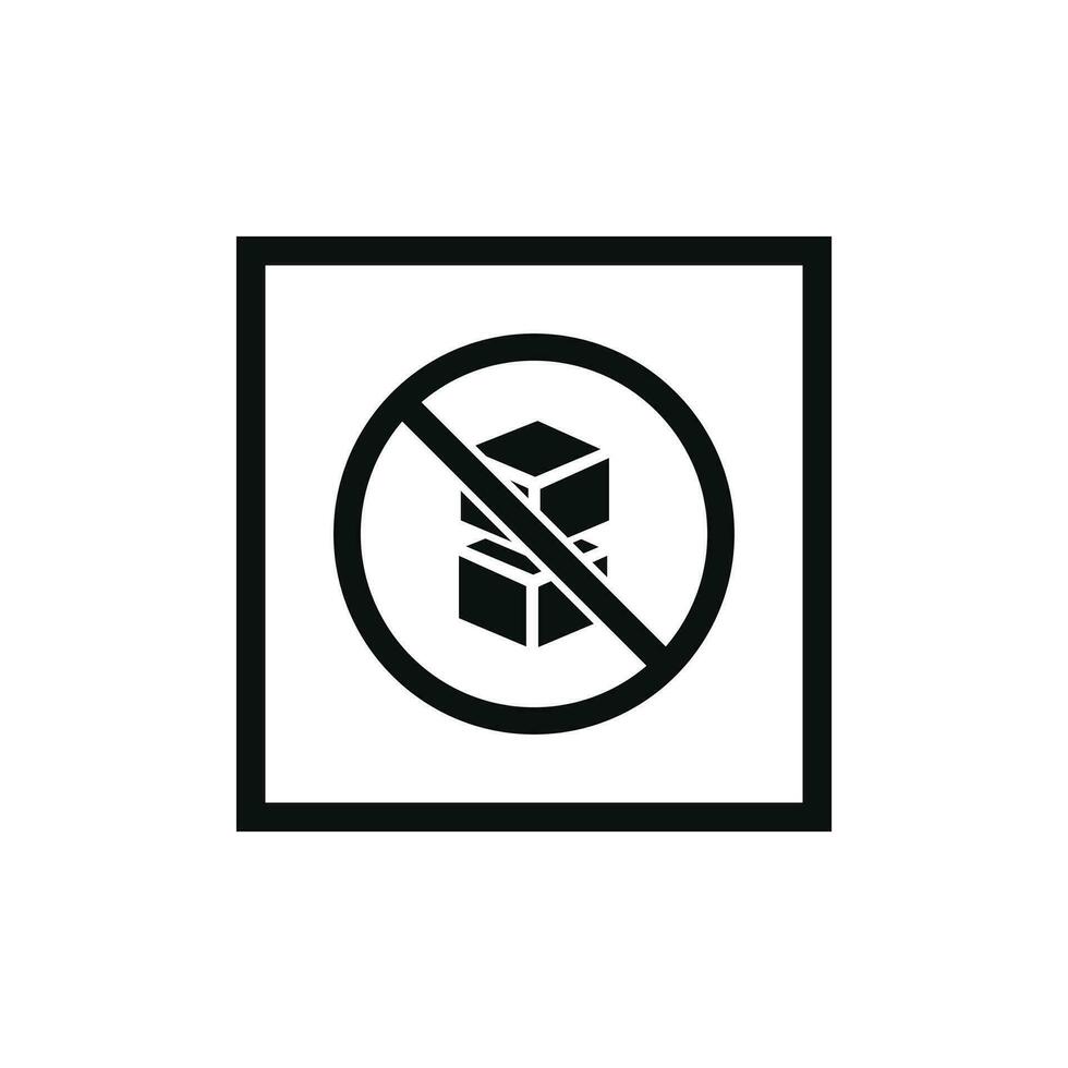 Do not stack packaging mark icon symbol vector