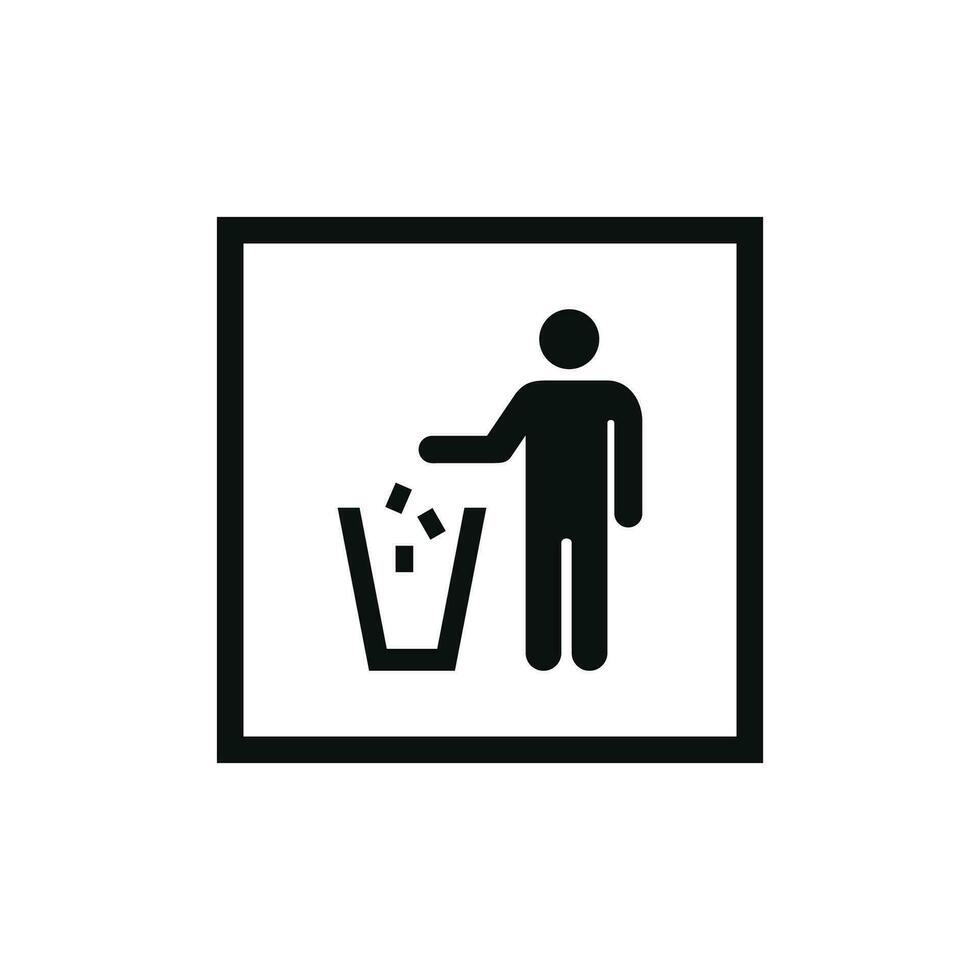Do not litter packaging mark icon symbol vector. Keep clean icon symbol vector