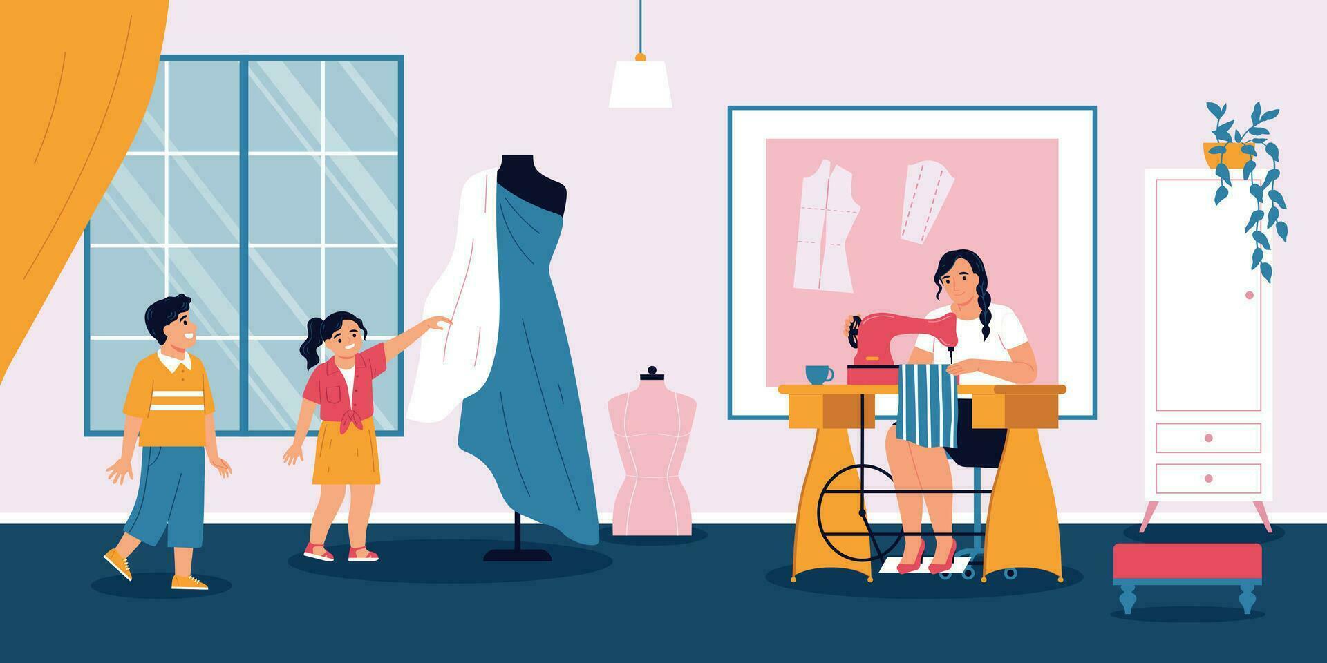 Sewing On Machine Composition vector