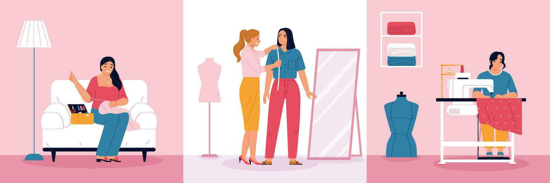 Sewing For Women Compositions vector