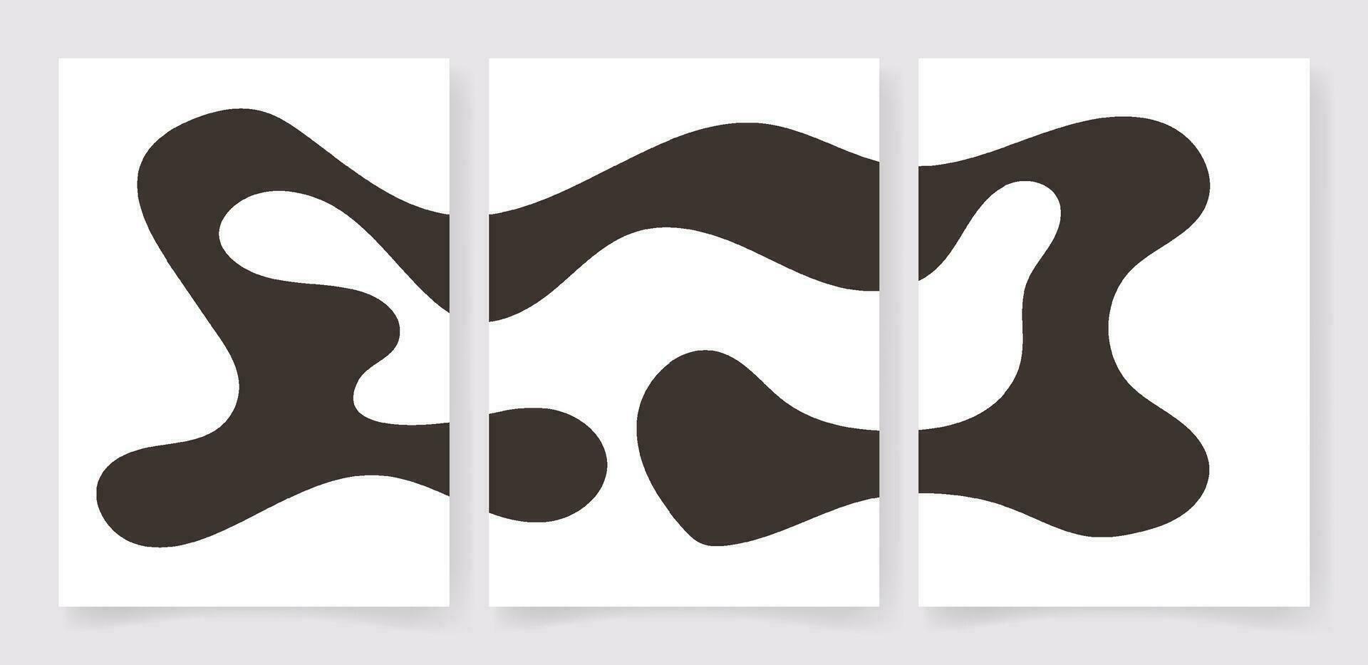 Abstract posters set for wall decoration. Vector art print.