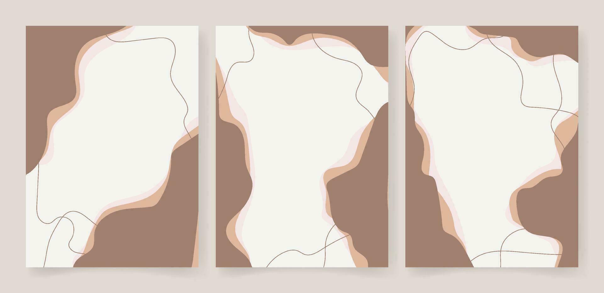 Abstract posters set for wall decoration. Vector art print.