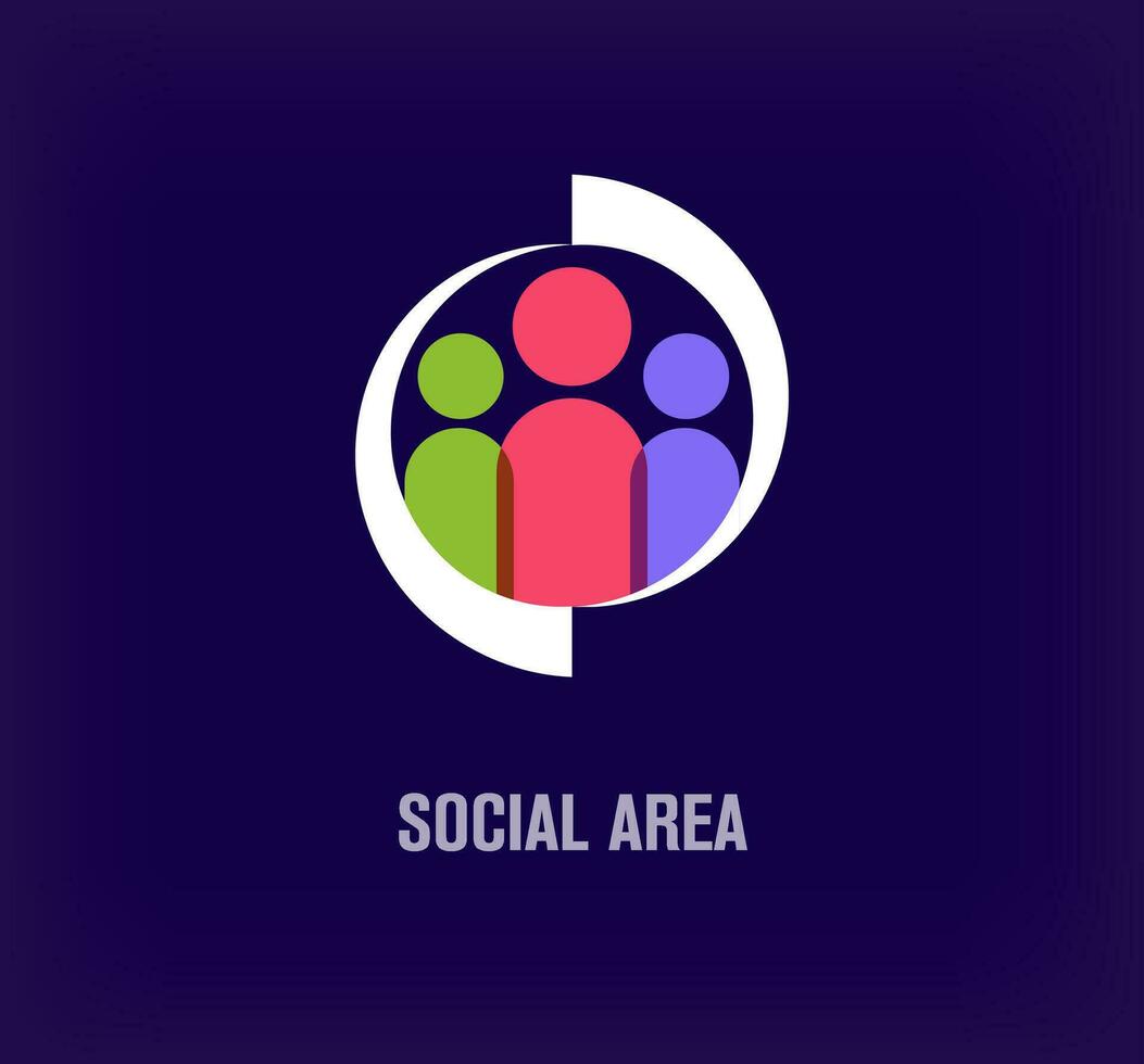 Unique social community area logo. Modern color transitions. Unity and team logo template. vector. vector