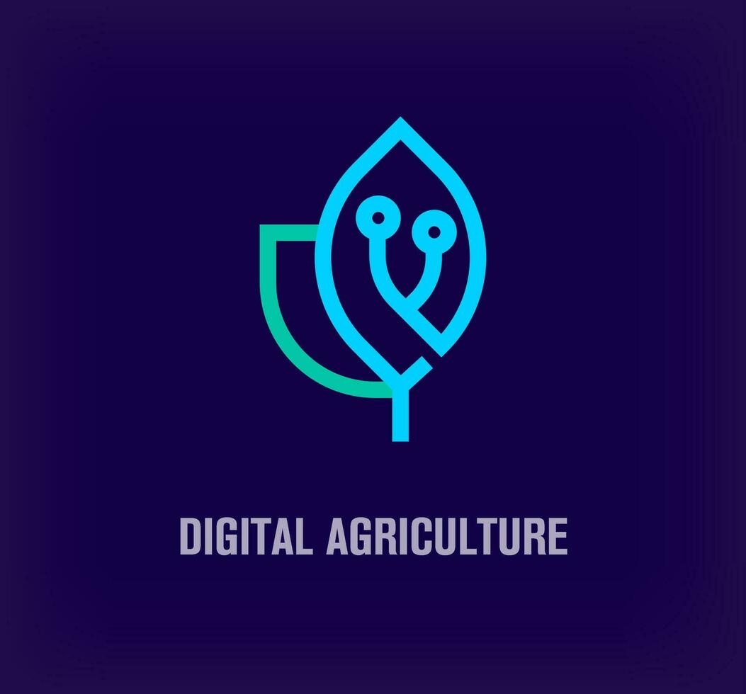 Unique digitized nature logo. Modern color transitions. Company around digital agriculture logo template. vector. vector