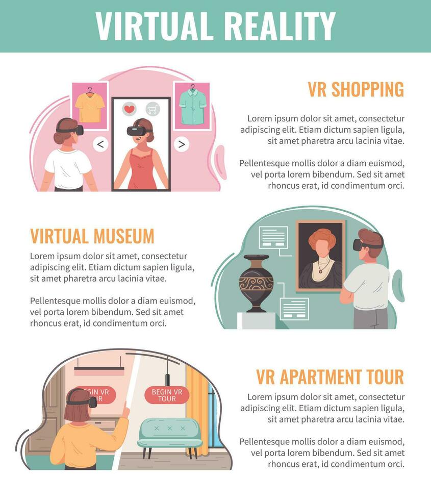 virtual realidad póster vector