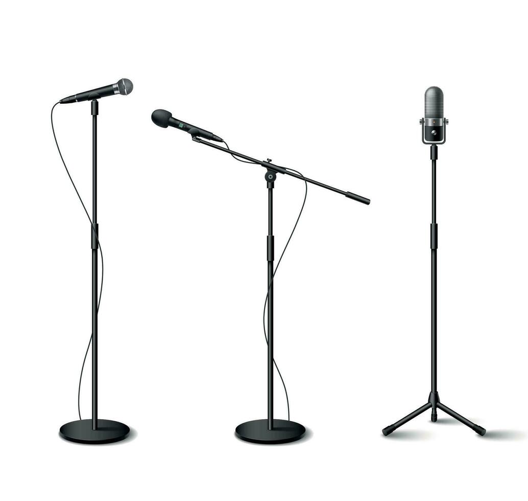 Microphone Realistic Set vector