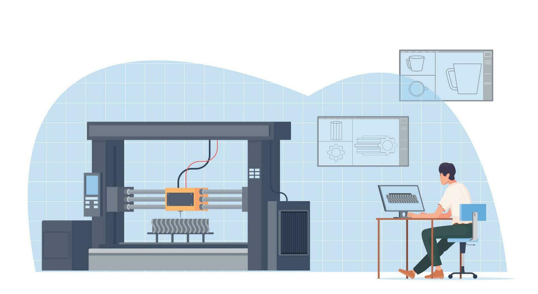 3D Printing Facility Composition vector