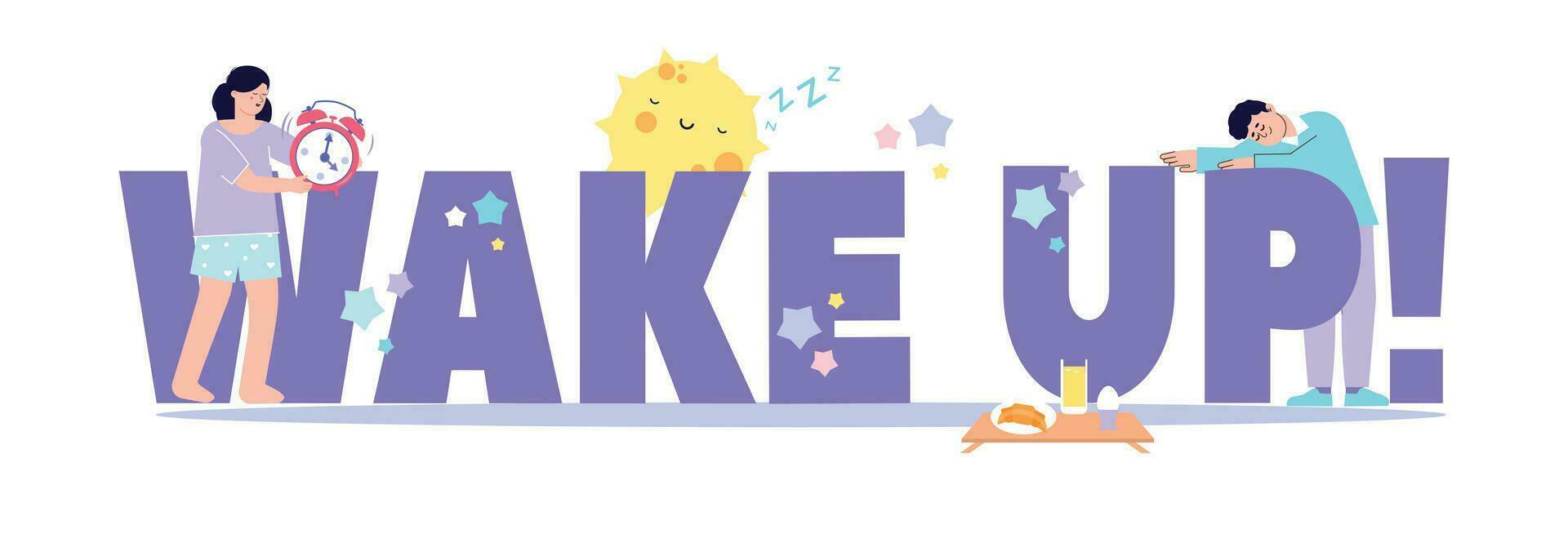 Wake Up Text Composition vector