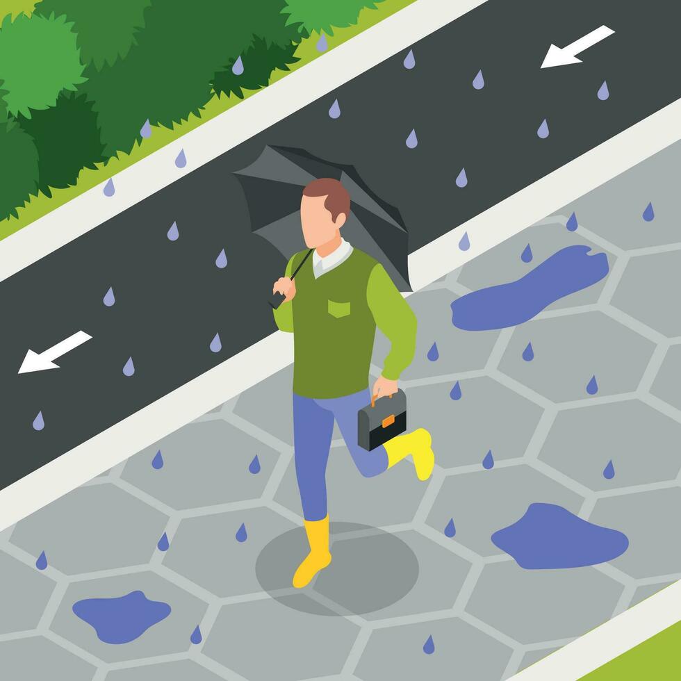 Rainy Day Park Background vector