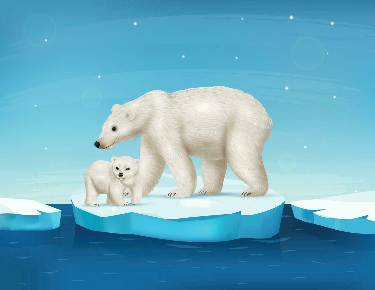 Realistic Polar Bear vector