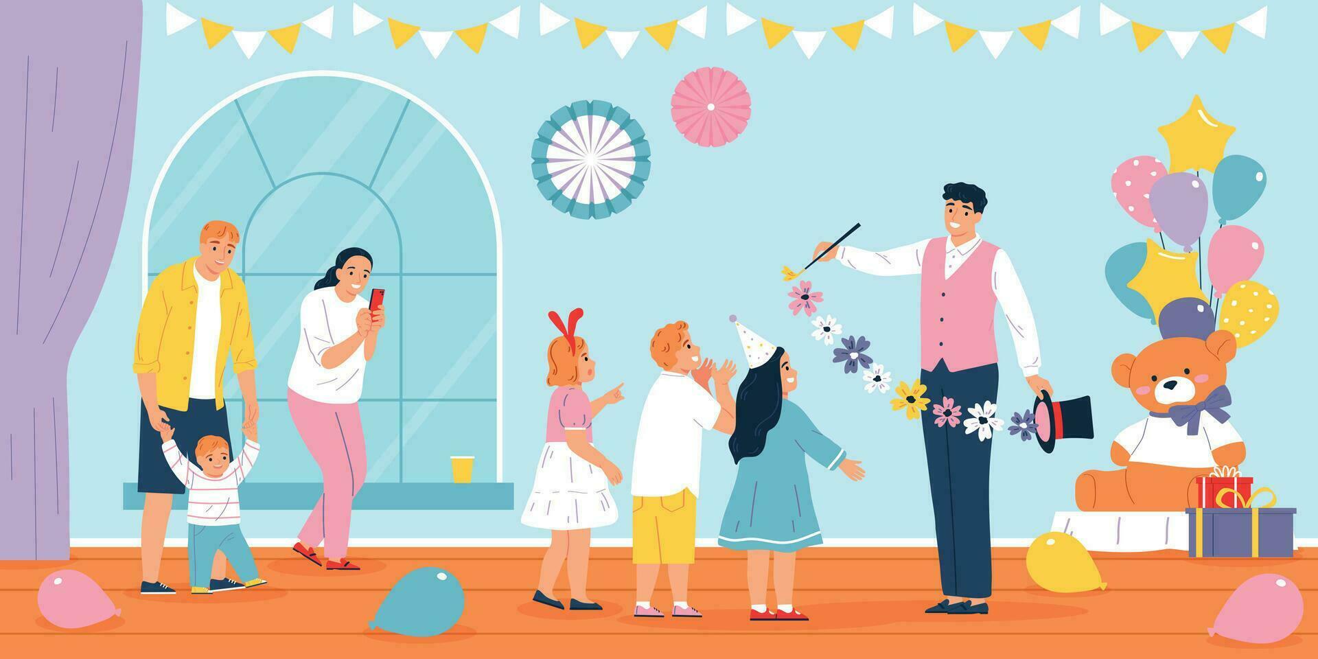 Children Party Flat vector