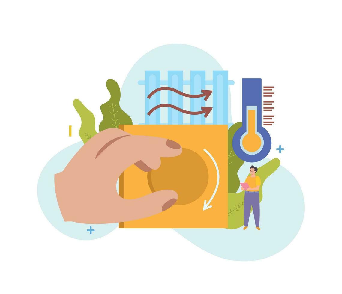 Heating Economy Flat Composition vector