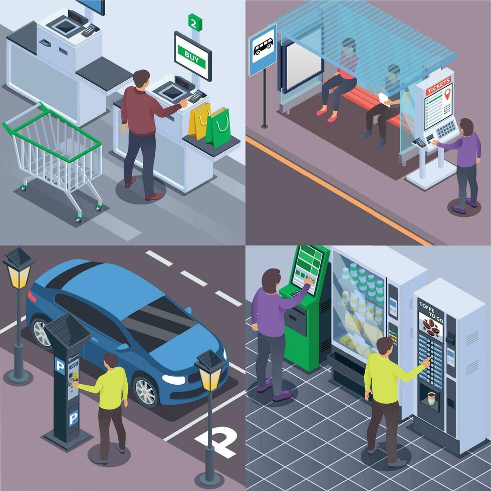 Self Service Situations Set vector