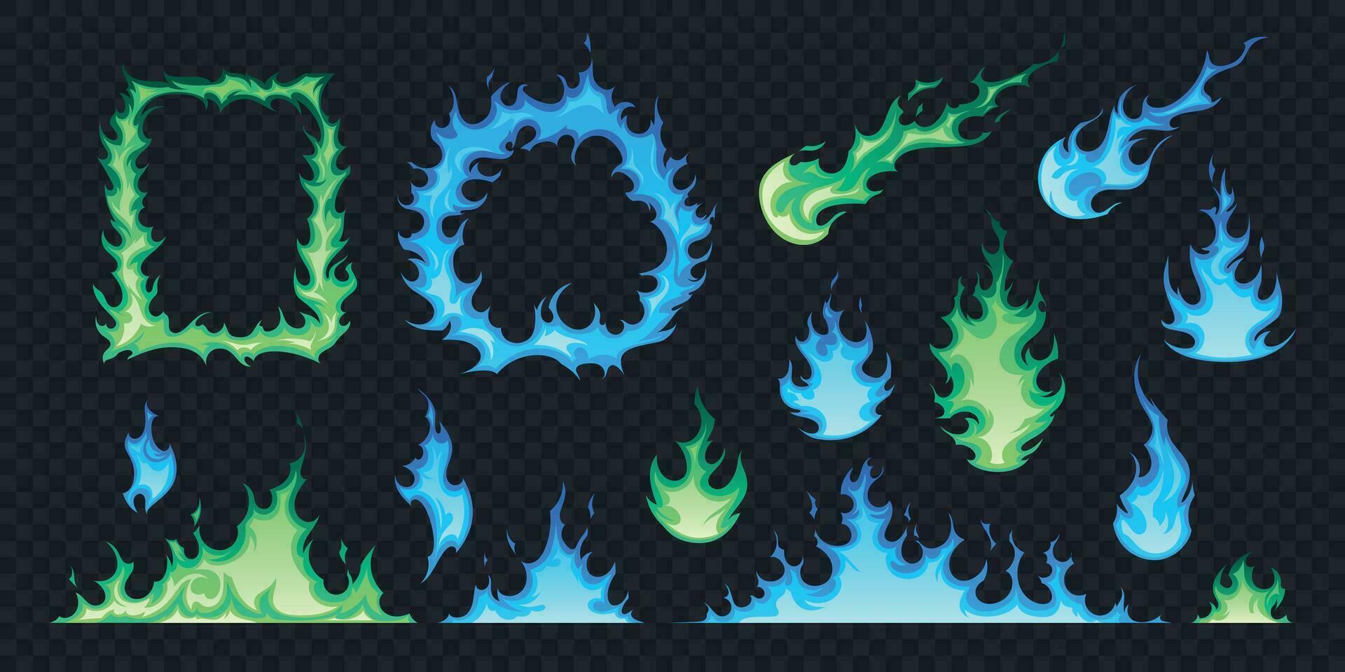 Fire Flat Set vector