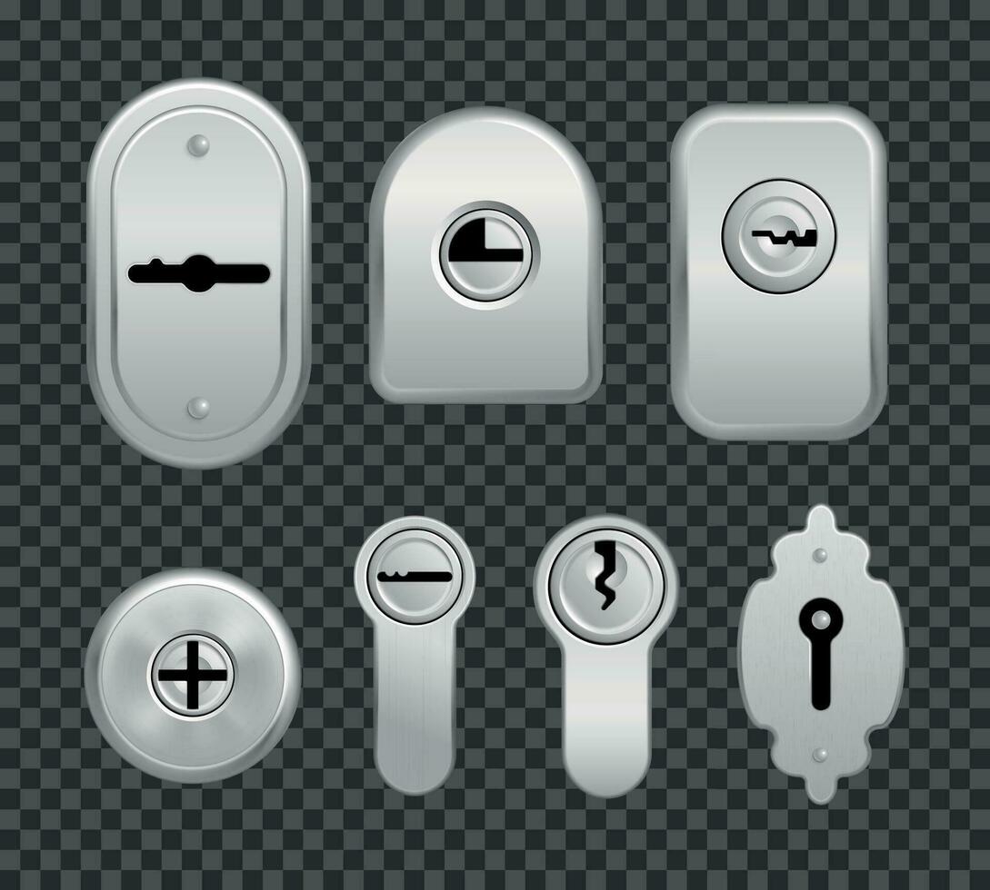 Realistic Keyholes Icon Set vector