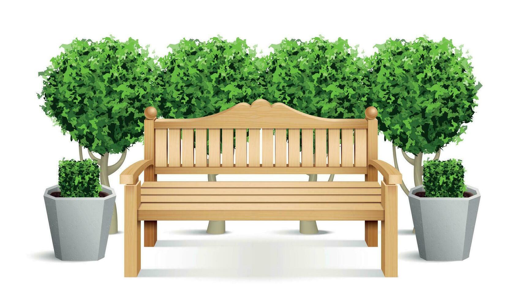 Realistic Colored Park Bench Composition vector