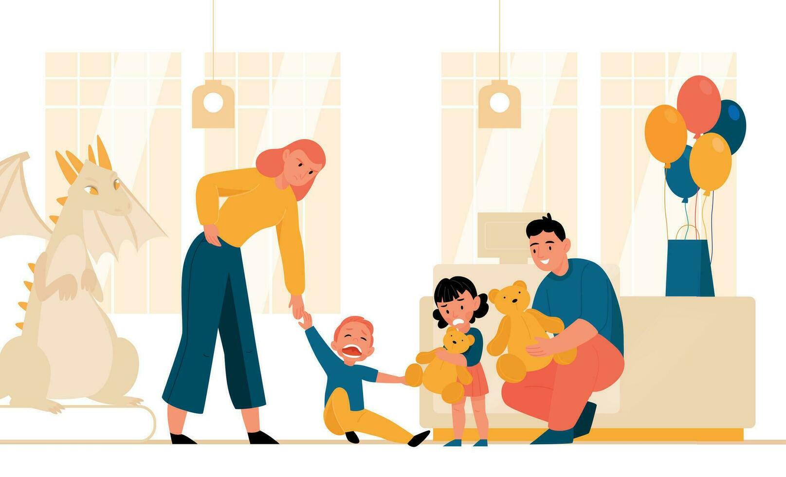 Stressed Parenting Concept vector