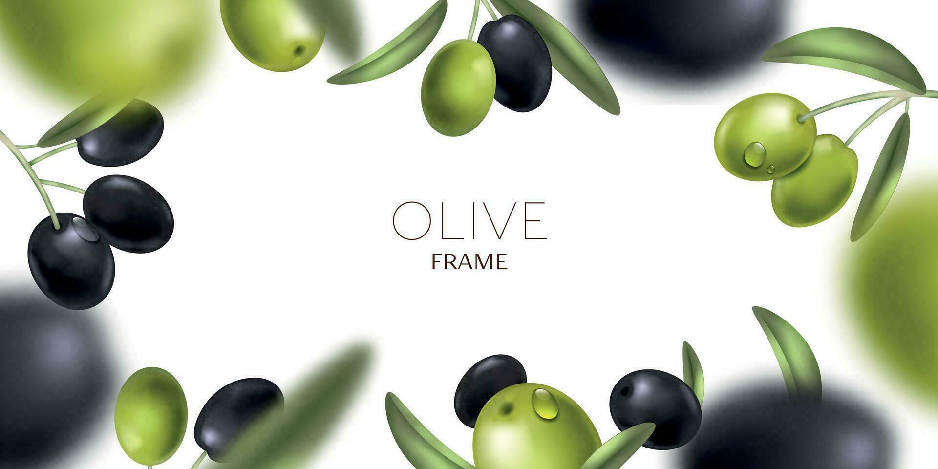 Realistic Olive Background Composition vector